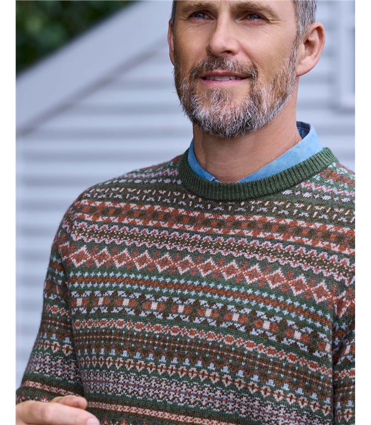 Crew Neck All Over Fairisle Jumper