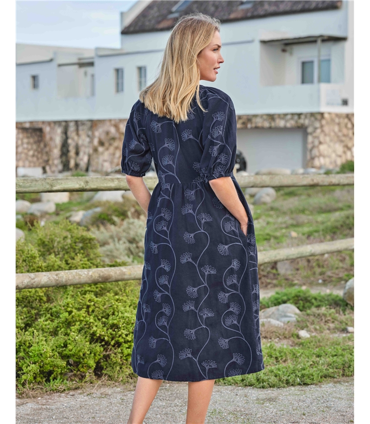 Button Through Cornelli Midi Dress