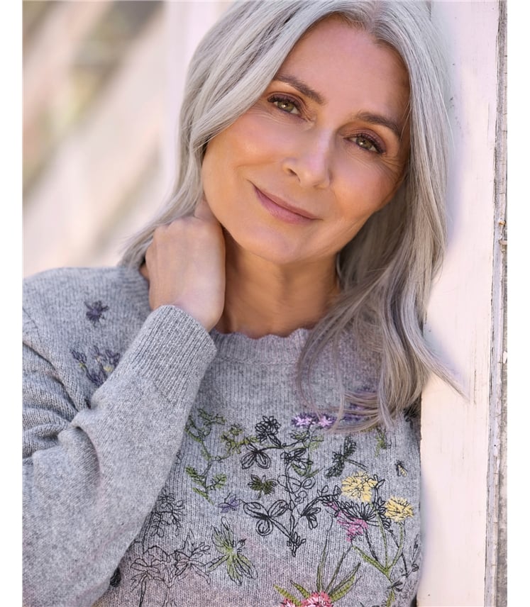 Wild Flower Embroidered Jumper