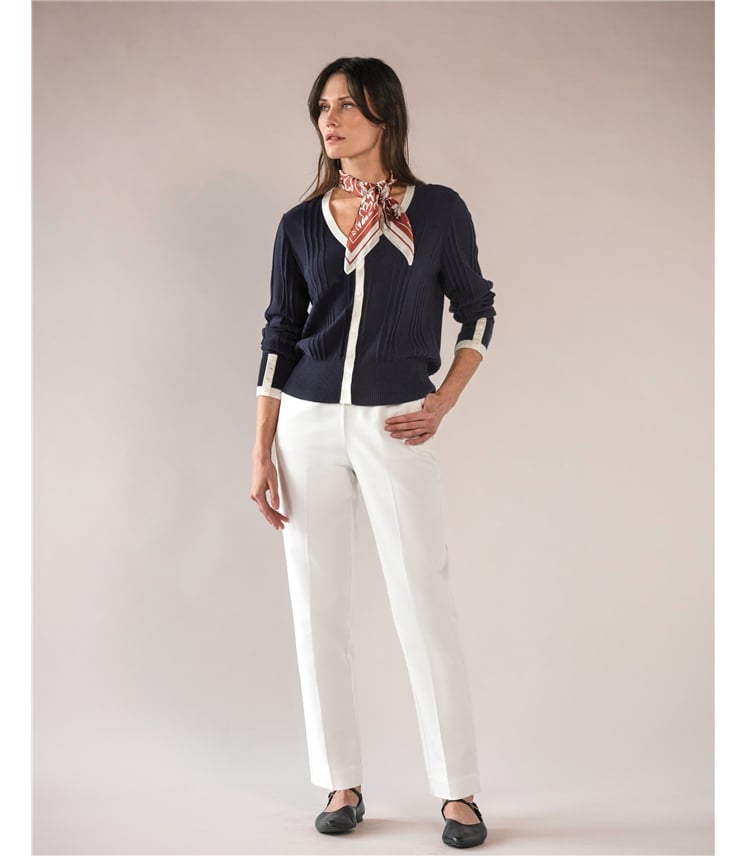 Supima Cotton V Tipped Cardigan
