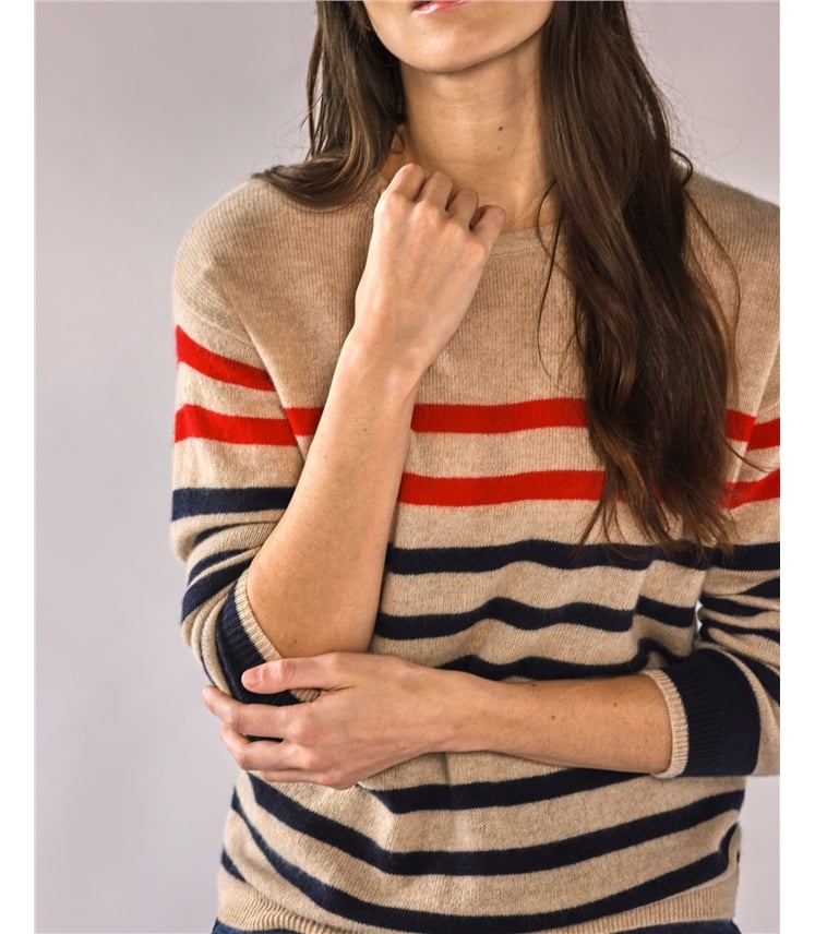 Cashmere Gassato Breton Stripe Sweater