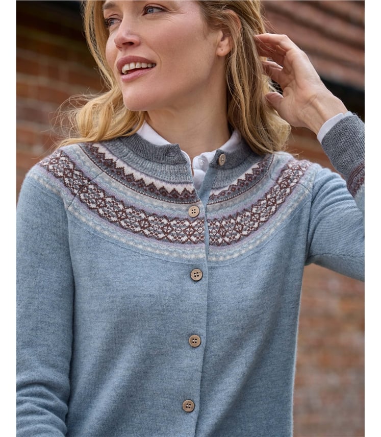 Merino Fairisle Yoke Cardigan