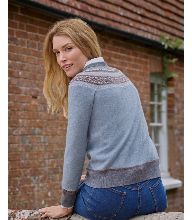 Merino Fairisle Yoke Cardigan