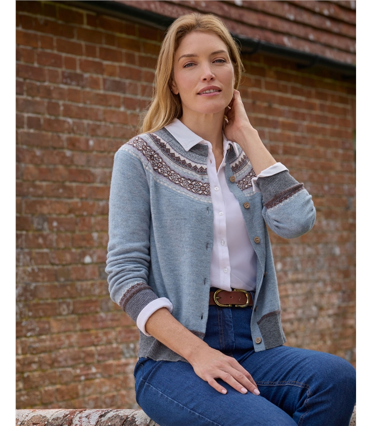 Merino Fairisle Yoke Cardigan