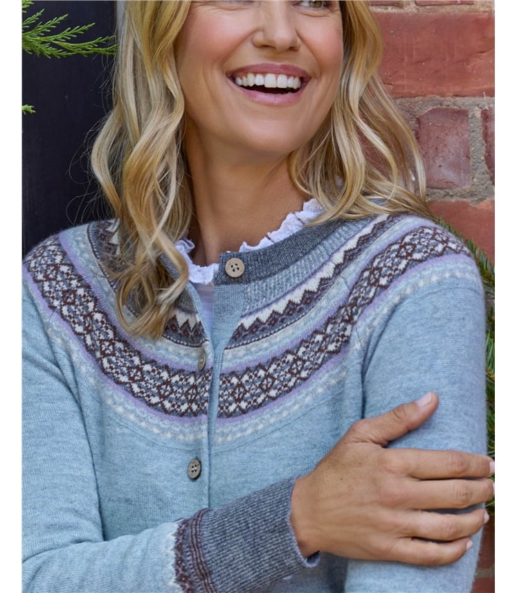 Merino Fairisle Yoke Cardigan