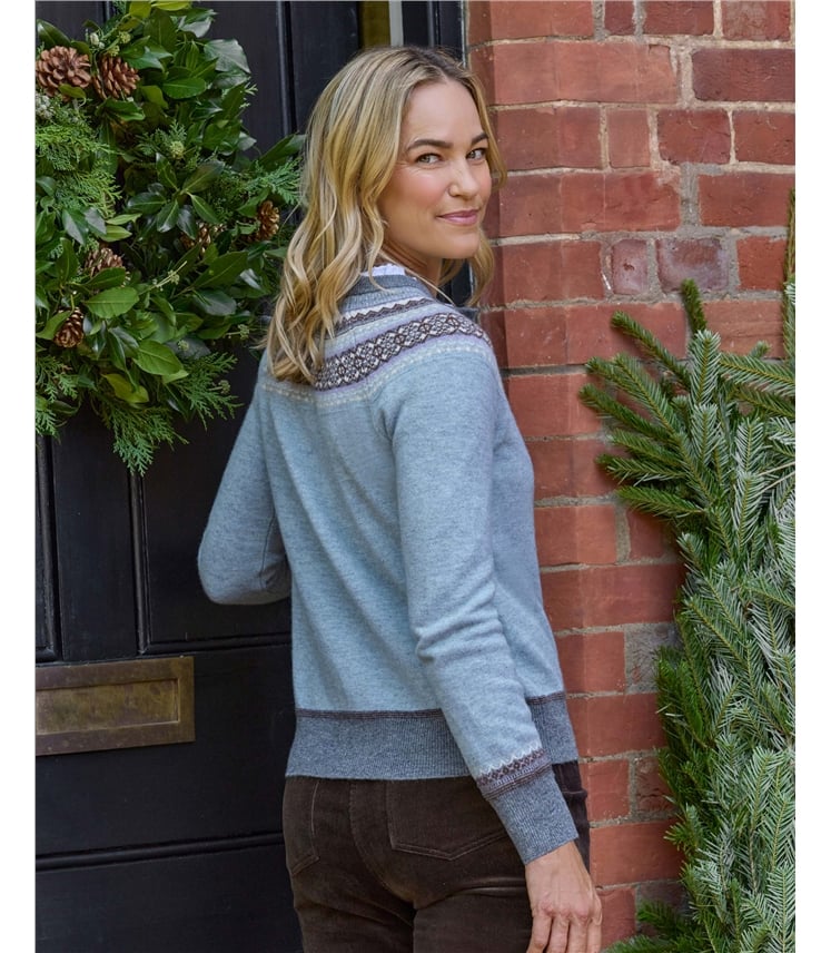 Merino Fairisle Yoke Cardigan