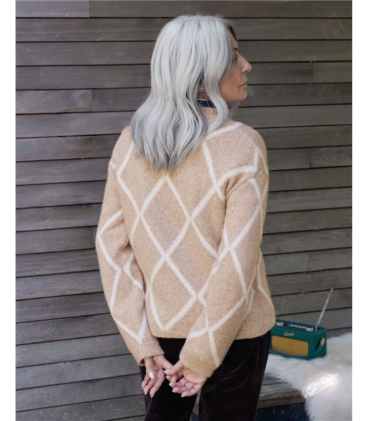 Check Zip Cardigan