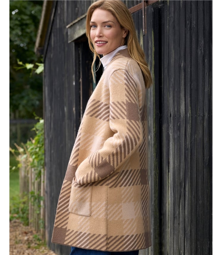 Longline Checked Coatigan