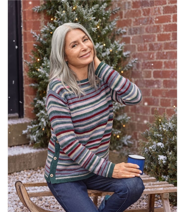 Stripe Button Sweater