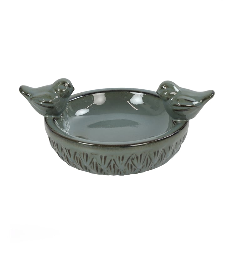 Glazed Ceramic Bird Bath