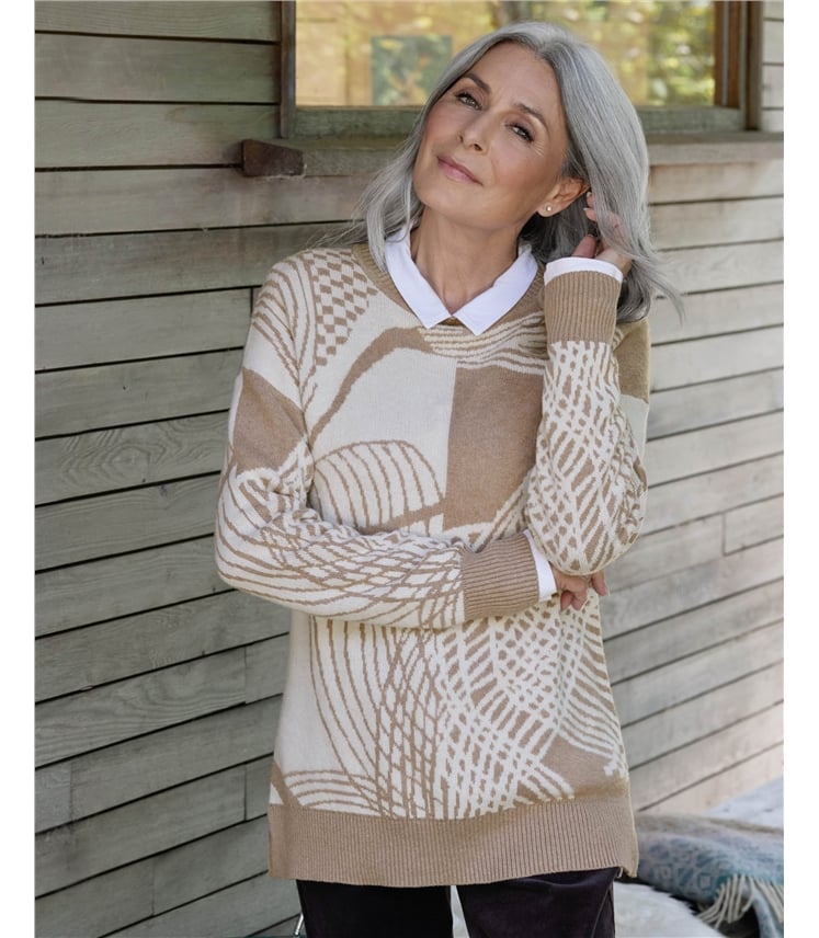 Brushed Abstract Pattern Jumper