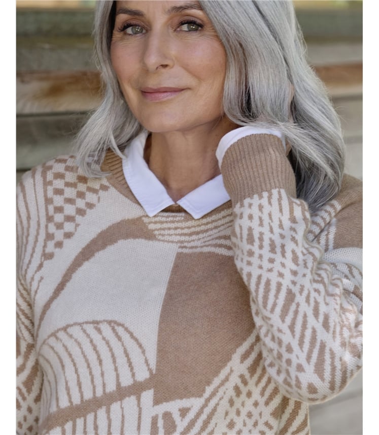 Brushed Abstract Pattern Jumper