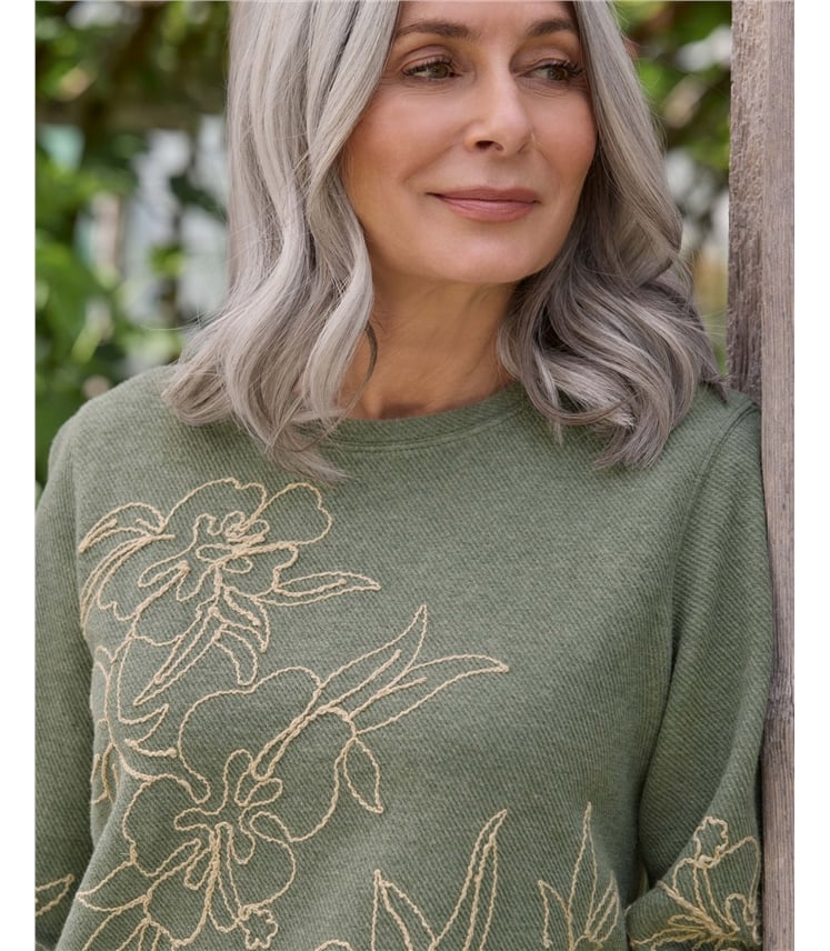 Cornelli Embroidered Textured Sweatshirt