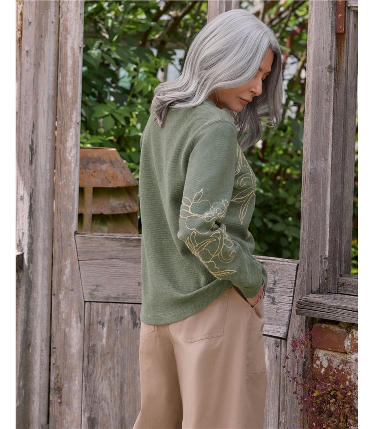 Cornelli Embroidered Textured Sweatshirt