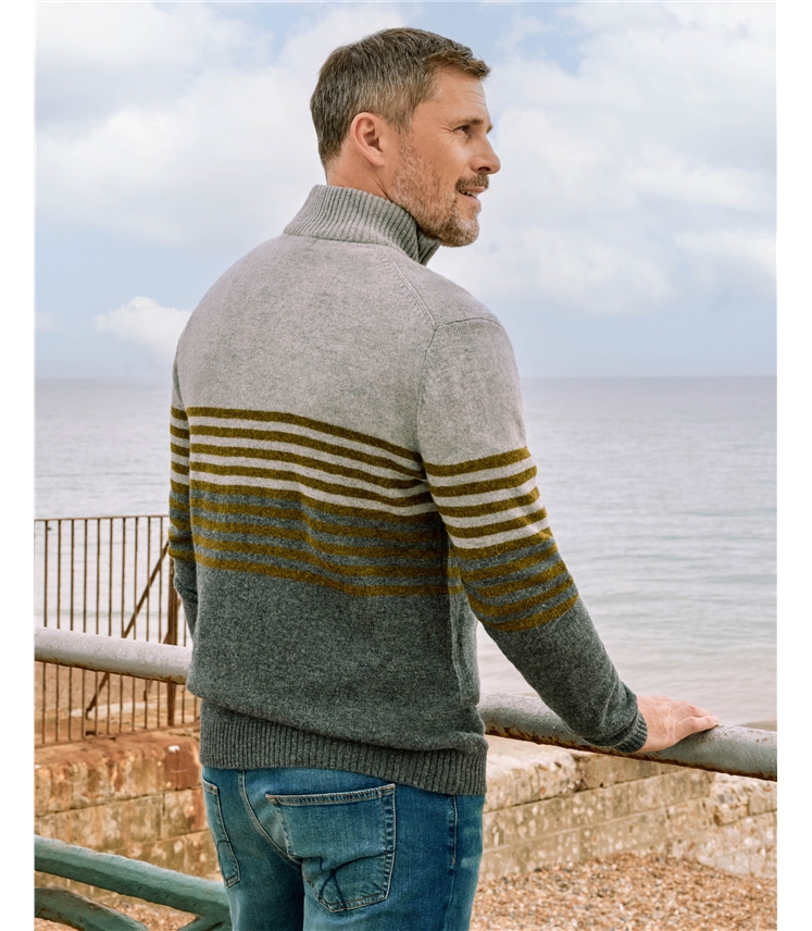Mens Lambswool Zip Neck Jumper