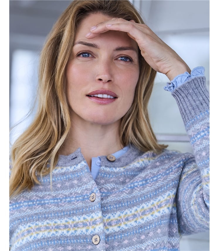 Fairisle Crew Neck Cardi