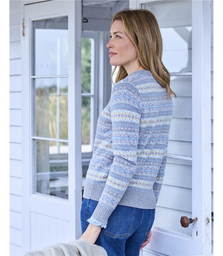 Fairisle Crew Neck Cardi