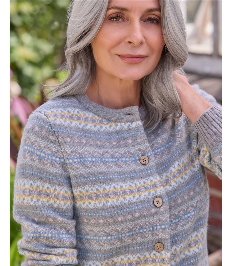 Fairisle Crew Neck Cardi