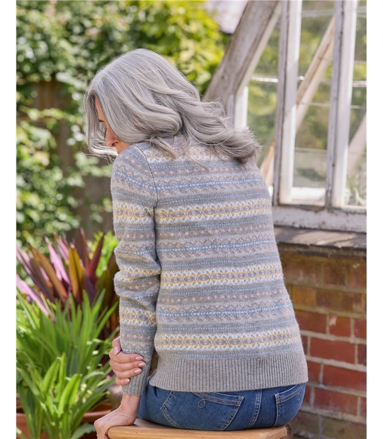 Fairisle Crew Neck Cardi