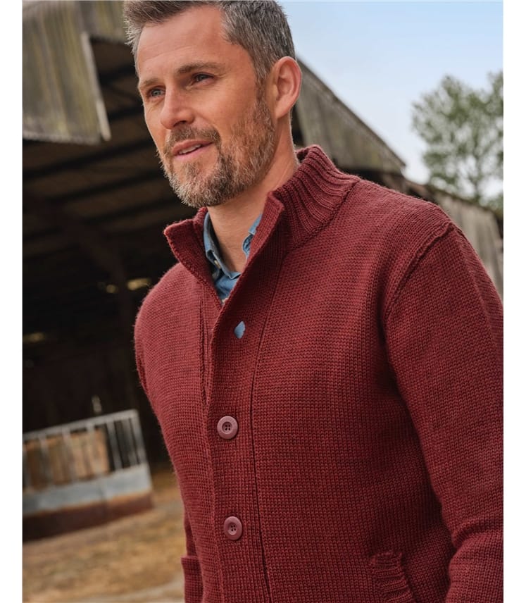 100% Pure Wool Button Everyday Cardigan