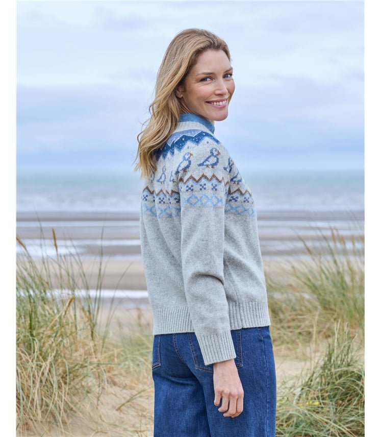 Pull motif macareux