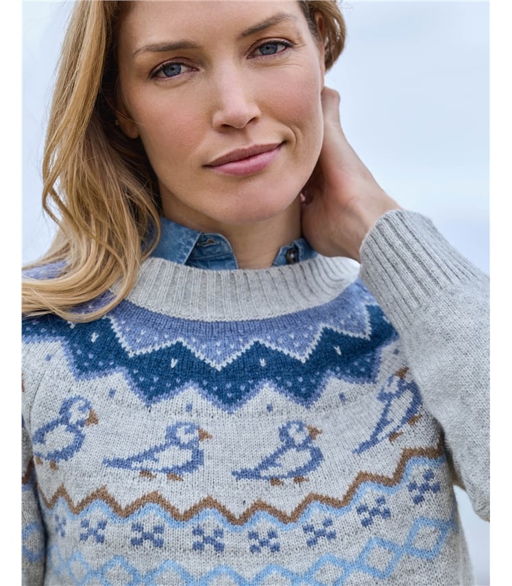 Pull motif macareux