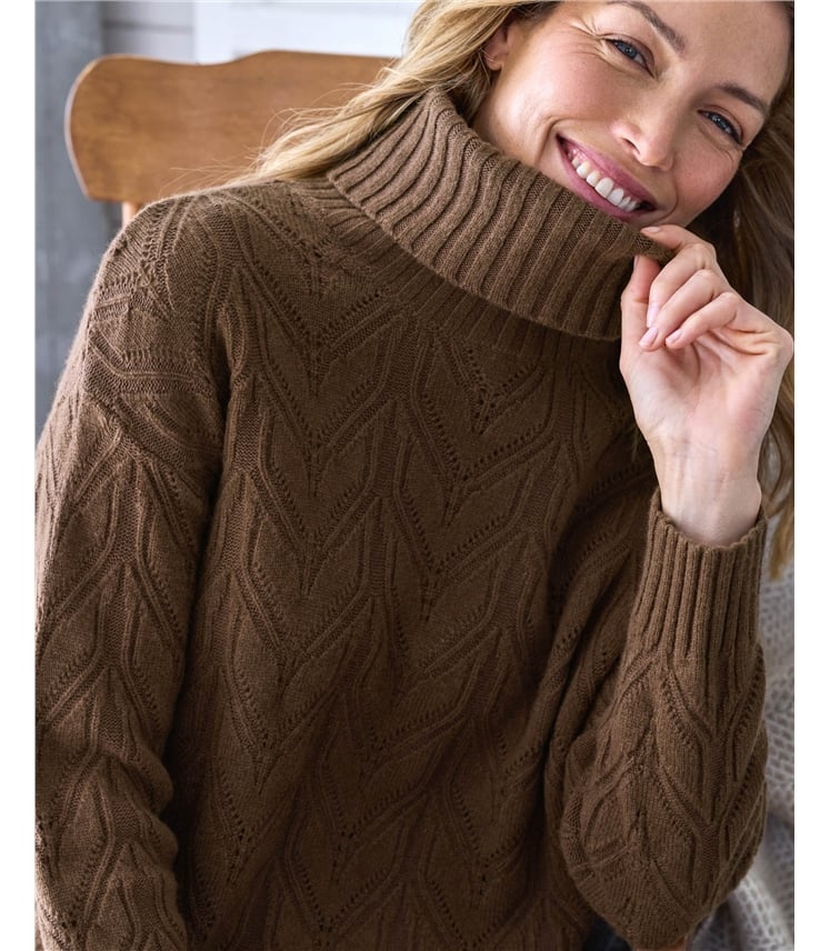Roll Neck Textured Jumper
