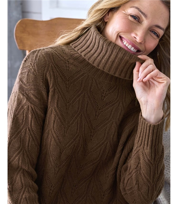 Roll Neck Textured Jumper