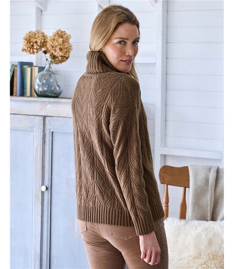 Roll Neck Textured Jumper