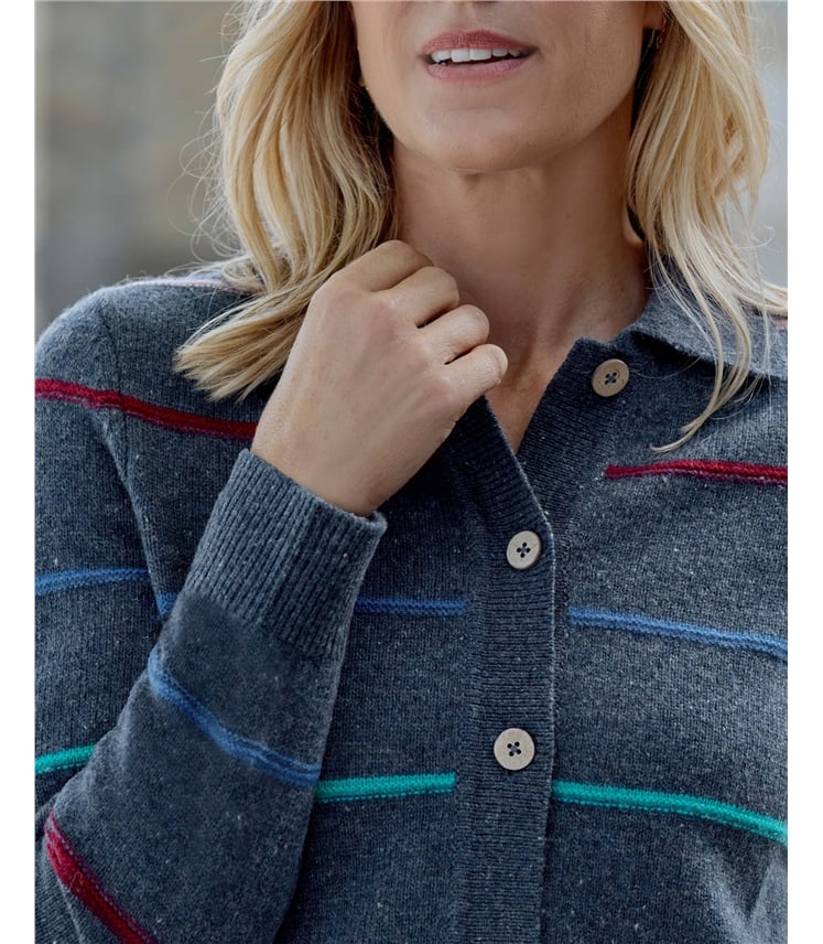 Stripe Collared Cardigan
