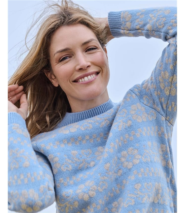 Mono Flower Fairisle Jumper