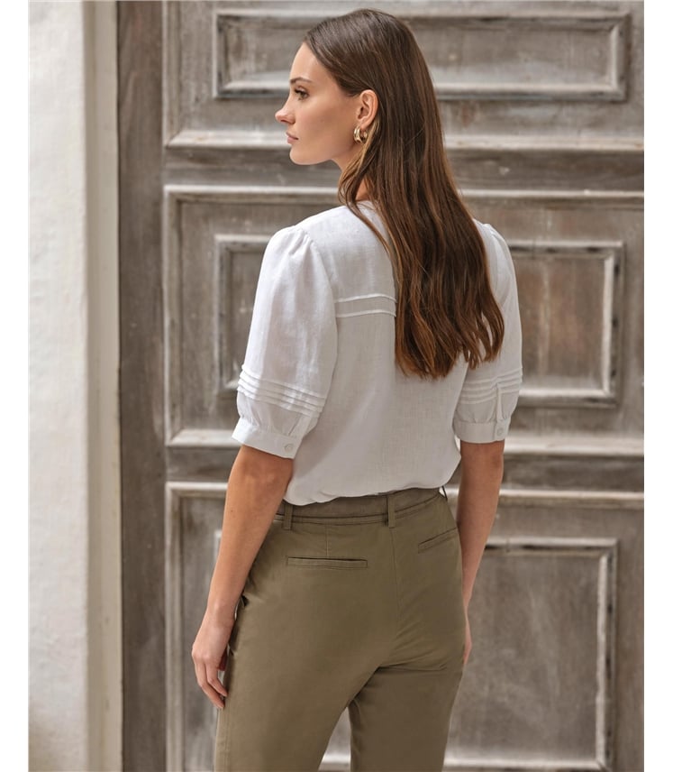 Linen Pintuck Blouse