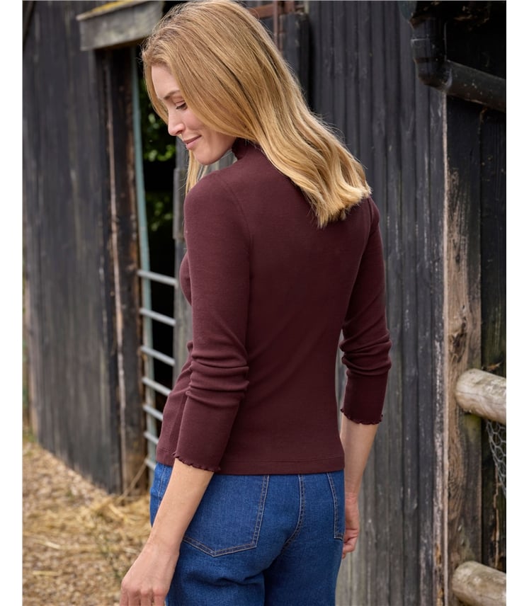 Ribbed Turtle Neck Top