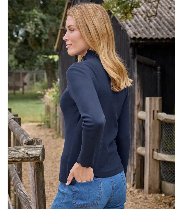 Ribbed Turtle Neck Top