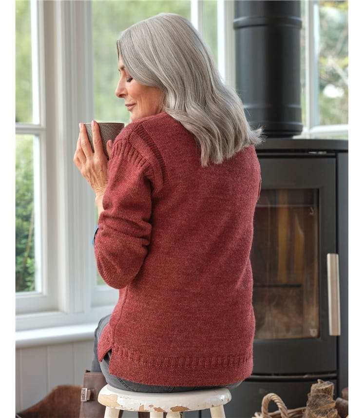 Guernsey-Pullover aus reiner Wolle für Damen