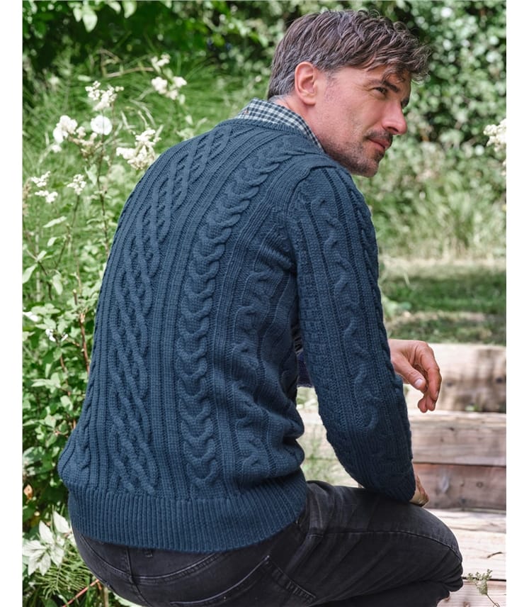 Pull irlandais à col rond - Homme - Pure Laine