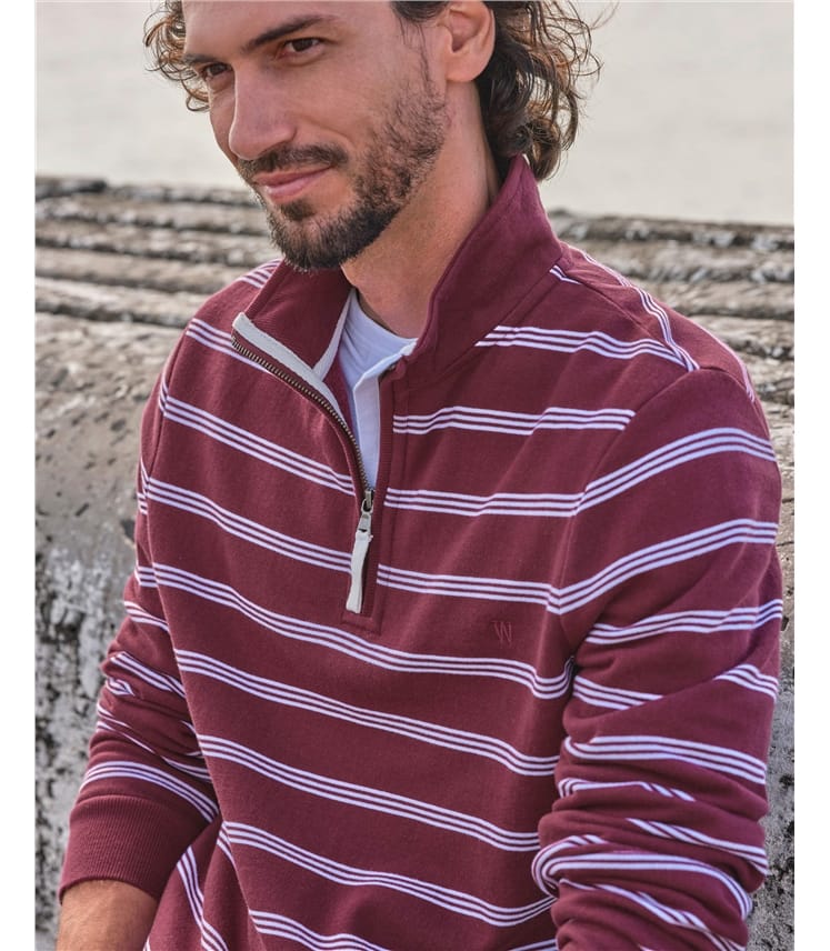 Sweat-shirt à col zippé - Homme - Coton bio