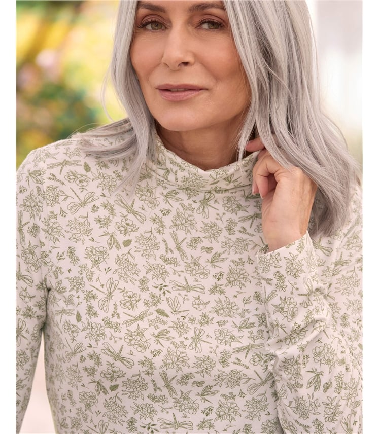 Jersey Slim Polo Neck Top