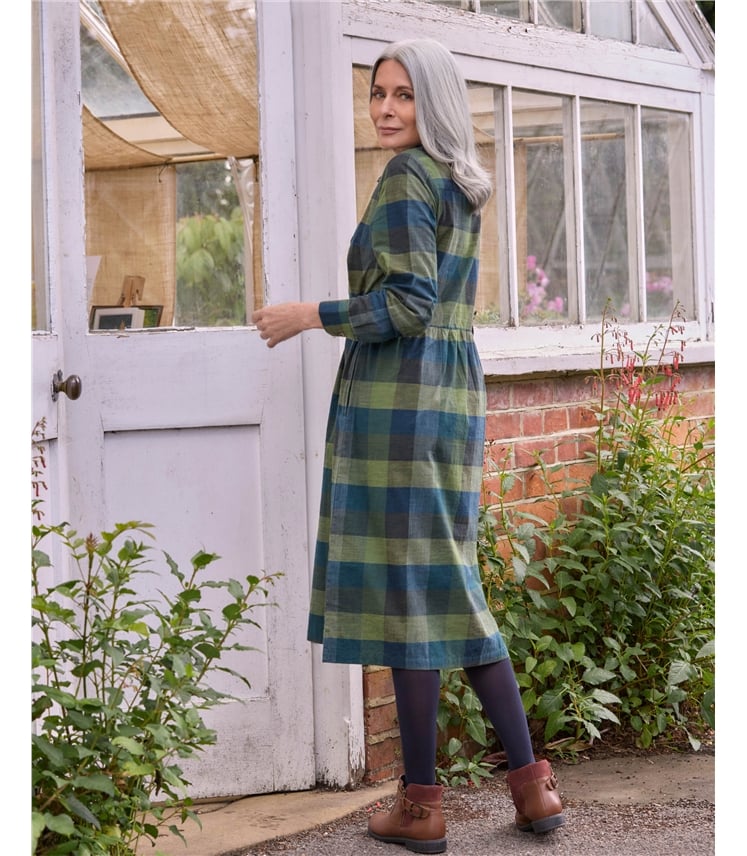 Checked Shirt Long Sleeve Dress