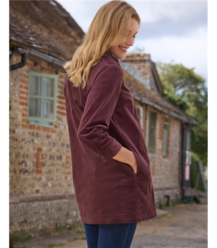 Cord Tunic With A Collar