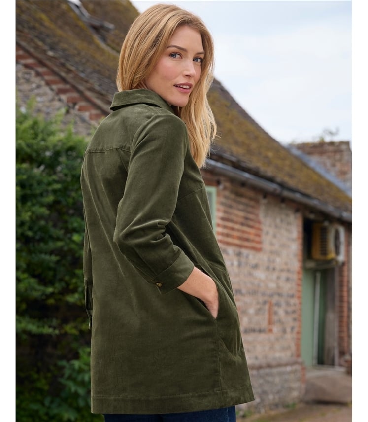 Cord Tunic With A Collar