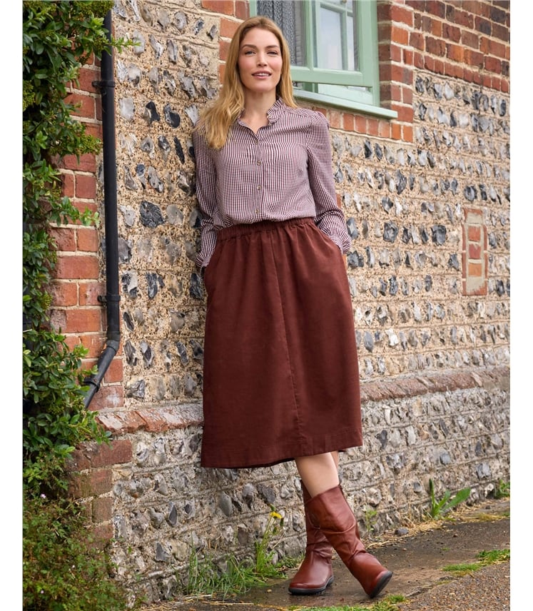 Lightweight Comfort Cord Skirt