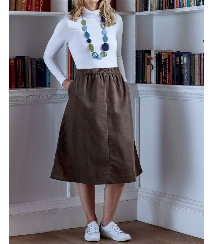 Lightweight Comfort Cord Skirt