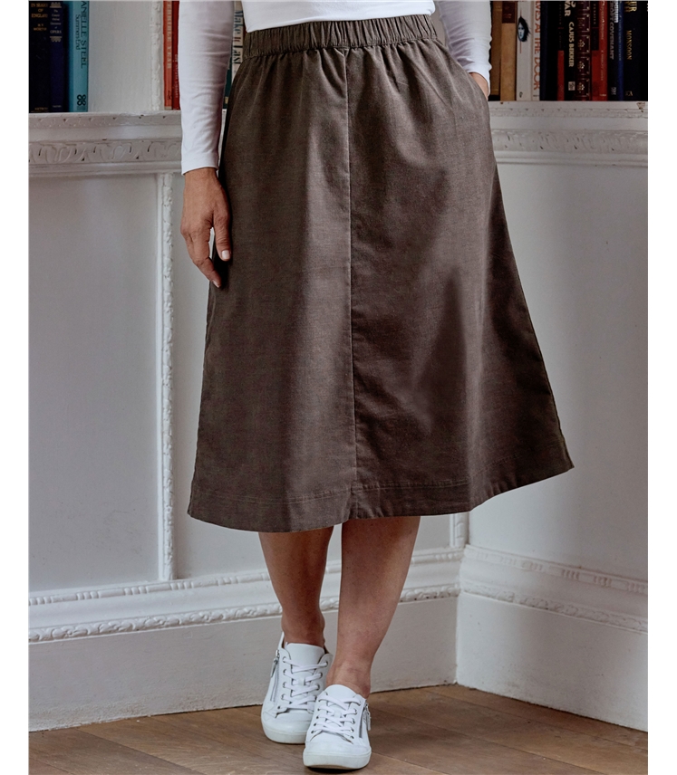 Lightweight Comfort Cord Skirt