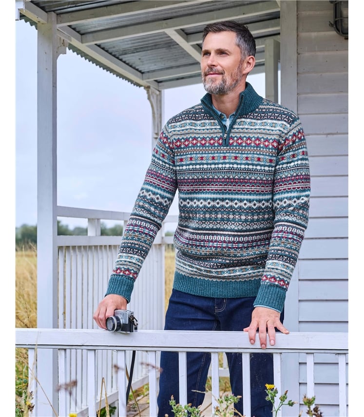 Half Zip Fairisle Jumper