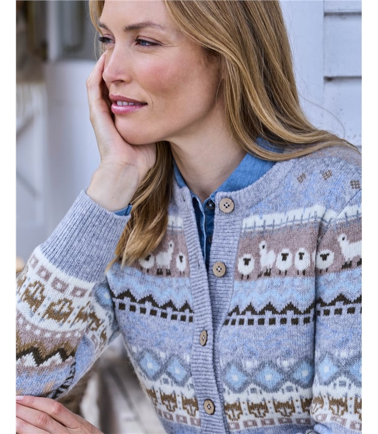Gilet jacquard à motifs animaux