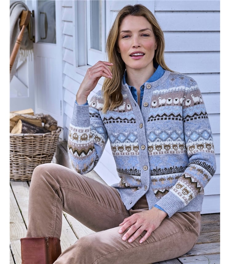 Llama And Friends Fairisle Cardigan