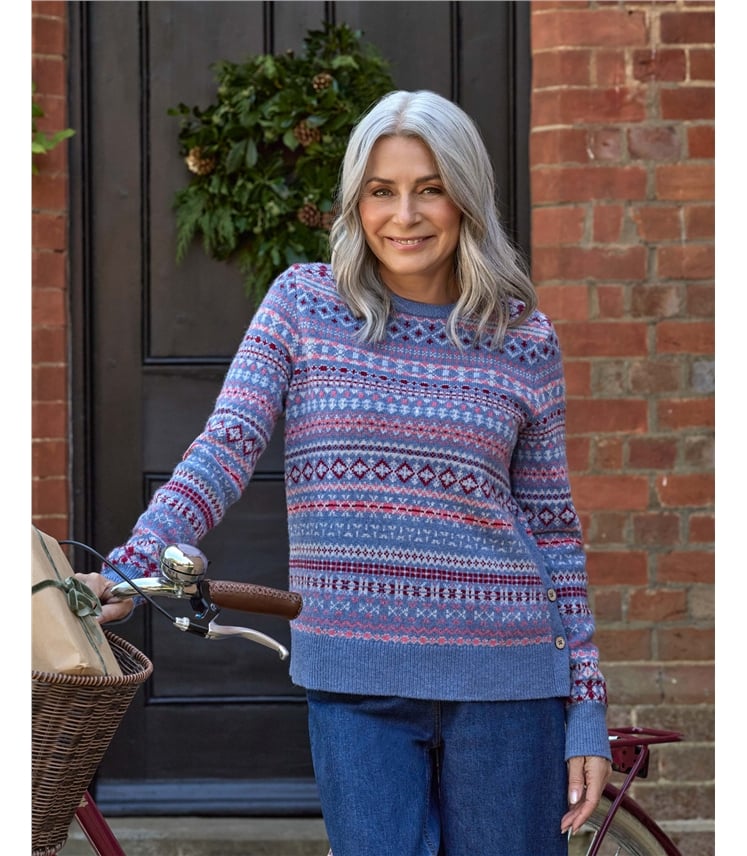 Allover Button Fairisle Sweater