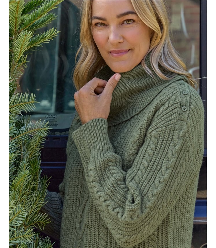 Cable Leaf Neck Tunic