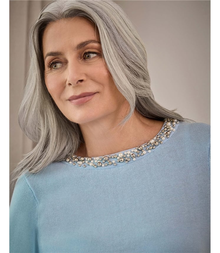 Embellished Neck Jumper